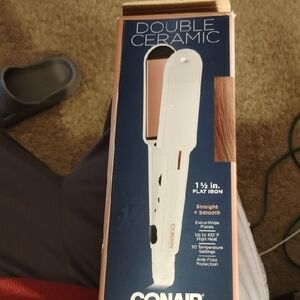 Double Ceramic Flat Iron - White